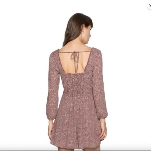 Abercrombie & Fitch Portrait Neck Long Sleeve Polka Dot Mini Dress Size Small - Picture 2 of 10